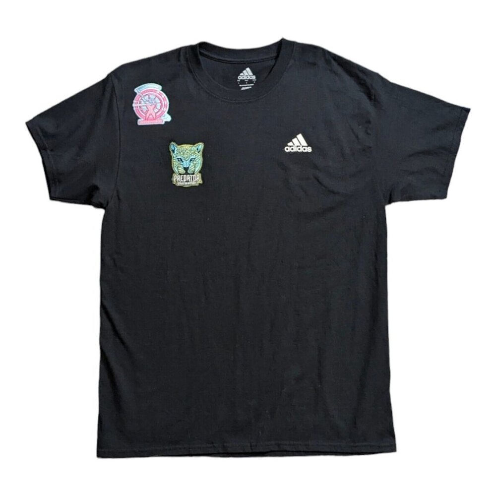 Adidas T Shirt Mens L Black Patch Tee Predator Billiards Retro Casual